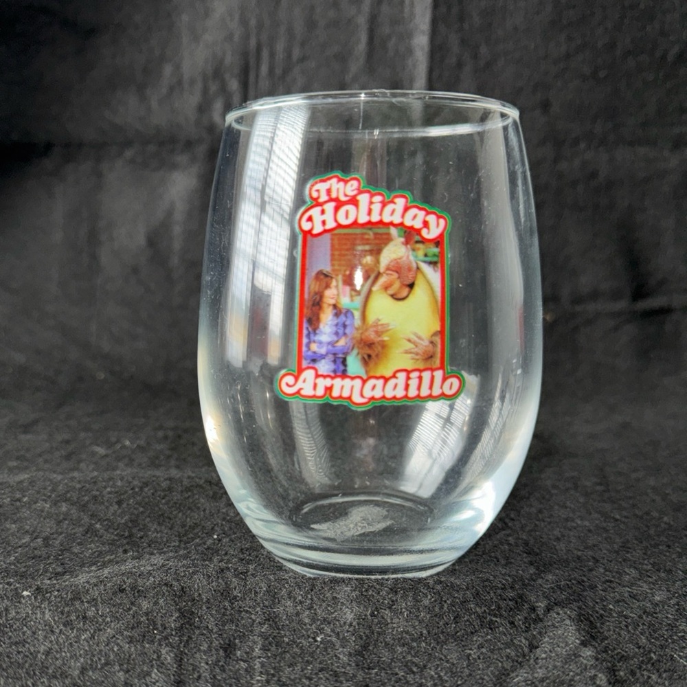 Friends the Television Series The Holiday Armadillo Episode Glass Stemless Wine